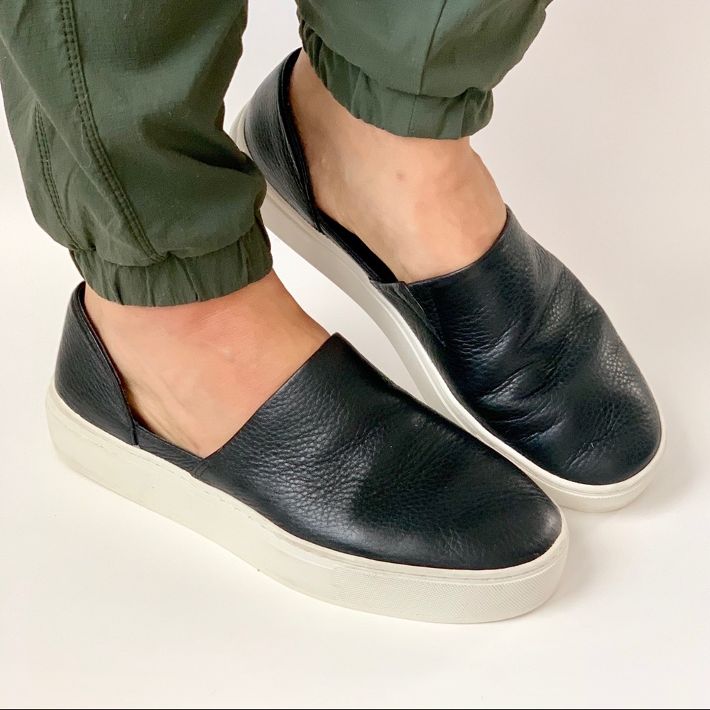 Rebecca Minkoff Black Leather Nana Slip-On Sneakers Size 9